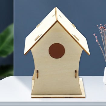 Направи си сам дървено гнездо за птици Незавършено Направи си сам картина Птици Къща за папагали Занаяти Външно висящо гнездо за птици Декорация за домашна градина Доставки за домашни любимци