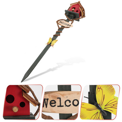 Kućica za vrtne kočiće za ptice za ukrasne kočiće Drvene kućice za ptice Kućice za ptice Dekorativni znak Dobrodošli Vanjsko dvorište Na otvorenom Vintage