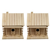 2X Casă de păsări Cuibul din lemn montat pe perete Casă de păsări Cuibul de păsări Cutie de lemn Cușcă de decorare Ornament de grădină