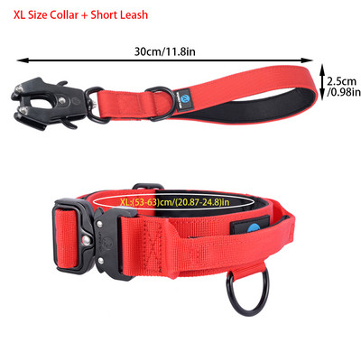 Guler tactic pentru câini, militar, reglabil, pentru antrenament durabil, nailon, cataramă metalică, lesă pentru animale de companie, set de lesă mare pentru câini, accesoriu pentru câini