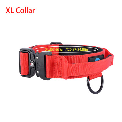 Guler tactic pentru câini, militar, reglabil, pentru antrenament durabil, nailon, cataramă metalică, lesă pentru animale de companie, set de lesă mare pentru câini, accesoriu pentru câini