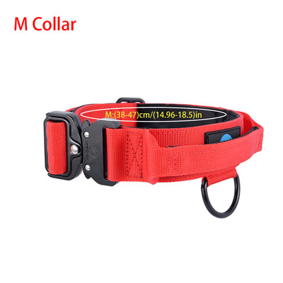 Guler tactic pentru câini, militar, reglabil, pentru antrenament durabil, nailon, cataramă metalică, lesă pentru animale de companie, set de lesă mare pentru câini, accesoriu pentru câini