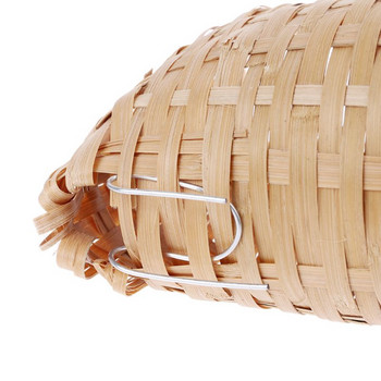 4XFA Къщичка за птици от естествен бамбук Ръчно изработена клетка за скривалище за чинки Играчка Заслон за колиба на открито