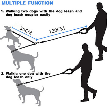 WALK 2 Two DOGS Leash Coupler Διπλό Twin Lead Λουριά Walking Dog