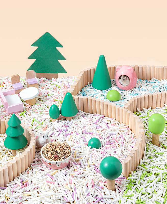 Bez putekļiem 450 g kāmja absorbējošs papīrs, granulas, labiekārtotas pakaiši Zelta lāča būris Papīra lūžņi Kāmja apakšas materiāls