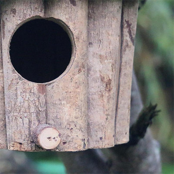 Къщичка за колибри Естествени дървени къщички за колибри за външно окачено гнездо Къщички за птици за градински прозорец Дом на открито