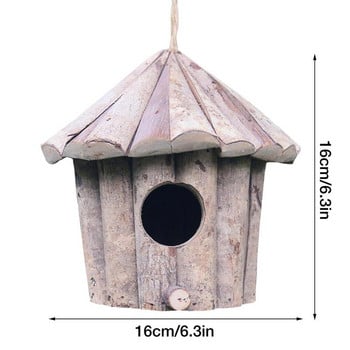 Къщичка за колибри Естествени дървени къщички за колибри за външно окачено гнездо Къщички за птици за градински прозорец Дом на открито