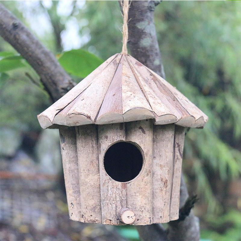 Kolibri Māja Dabiskā koka Kolibri Mājas Ārā Karājas Nest Putnu Mājas Dārza Logam Āra Mājai