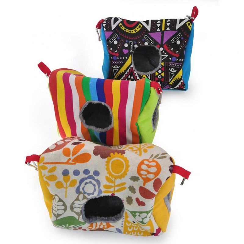 Topli mekani viseći kućni ljubimac ptica papiga prugasta cvjetna kućica krevet za spavanje špiljska gnijezda