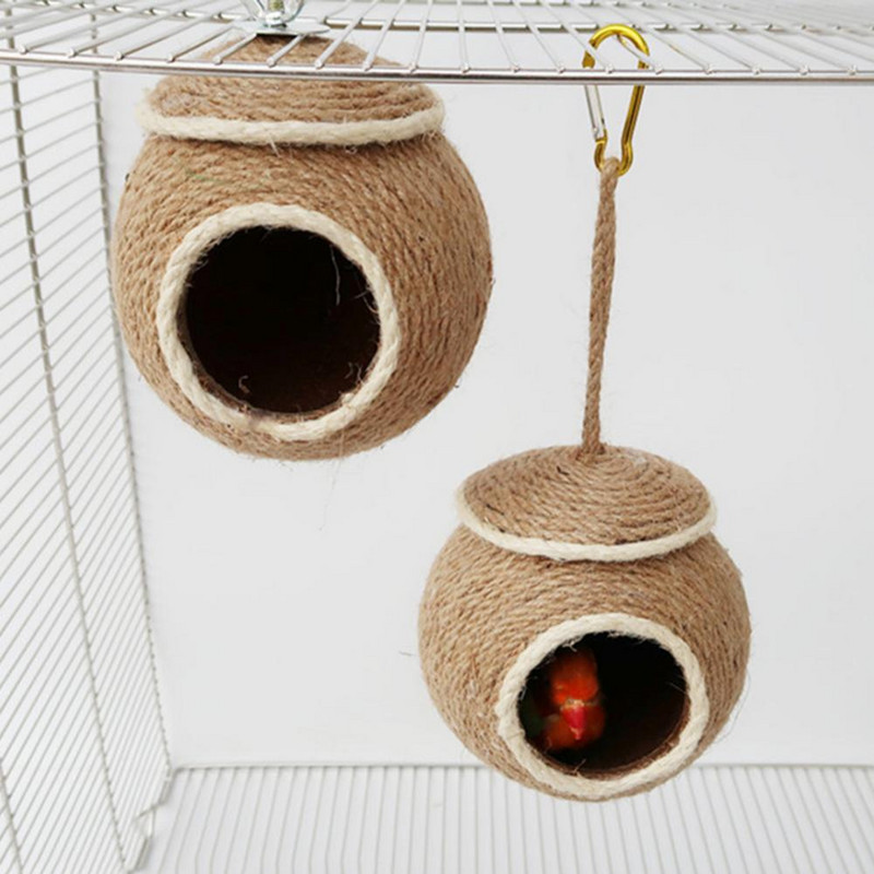 Mali kućni ljubimac Papiga Hrčak Kokosova ljuska Kuća Gnijezdo Viseća ljuljačka Viseća mreža Igračka za žvakanje Ljubimac Papiga Ptice Kuća vjeverica Igračka za kavez