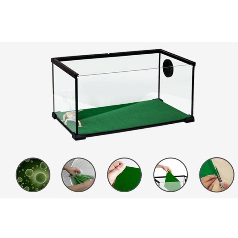 80x40cm Rāpuļi Paklāju Laineris Čūskas Ķirzakas Terārijs Liels Mīksts Būris Grīda Zaļa materiāla mitrinošs apakšējais paliktnis