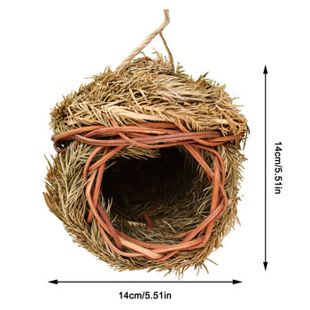 Малко птиче гнездо Ръчно изработена къща за птици Естествен Аспен Рид Папагал Гълъб Птиче Яйце Клетка Изплетена Висяща Спалня Волиера Птици На открито