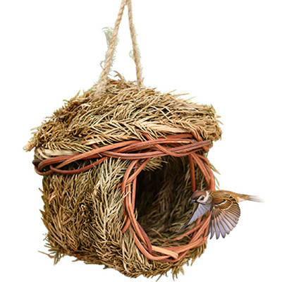 Little Bird Nest Χειροποίητο Bird House Natural Aspen Reed Parrot Pigeon Bird Egg Cage Weaved κρεμαστό υπνοδωμάτιο Aviary Birds Outdoor