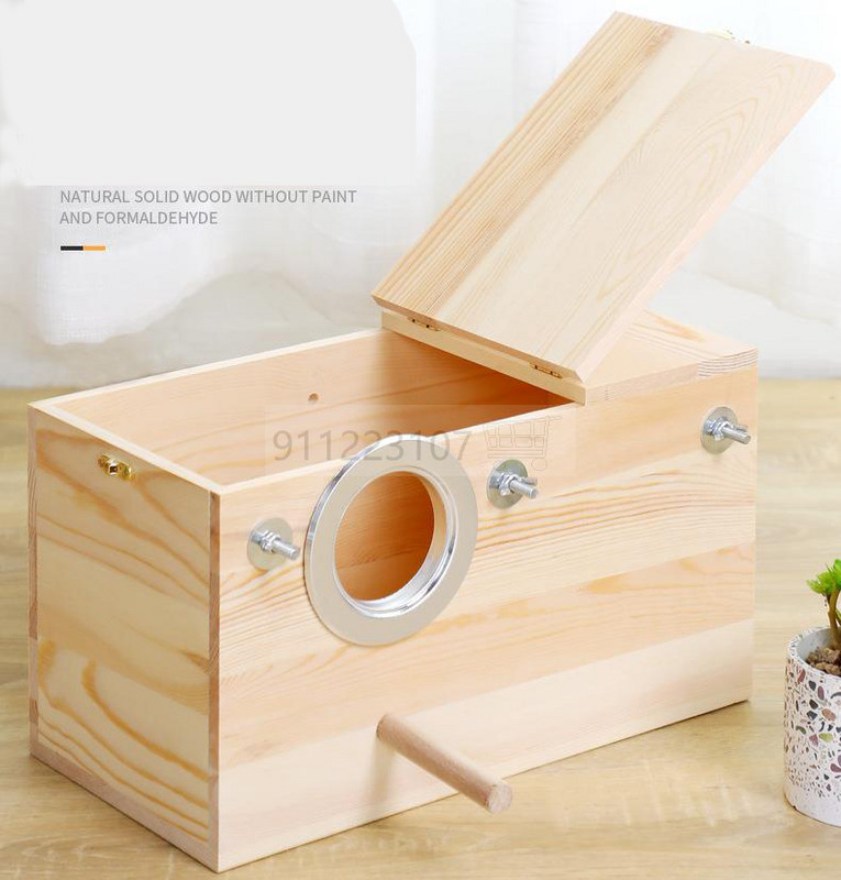 Naujas medinis paukščių namas lizdas Paukščių veisimo dėžė Paukščių papūgų veisimas Dekoratyviniai narvai Naminių gyvūnėlių priedai Namų balkonų apdaila