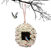 Handwoven Straw Bird Nest Παπαγάλος Εκκόλαψη Εκτροφής Grass Cave Garden Supply Grass Birds House Humming Bird Nest for Lawn Home