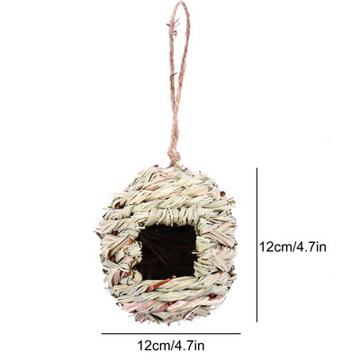 Handwoven Straw Bird Nest Παπαγάλος Εκκόλαψη Εκτροφής Grass Cave Garden Supply Grass Birds House Humming Bird Nest for Lawn Home