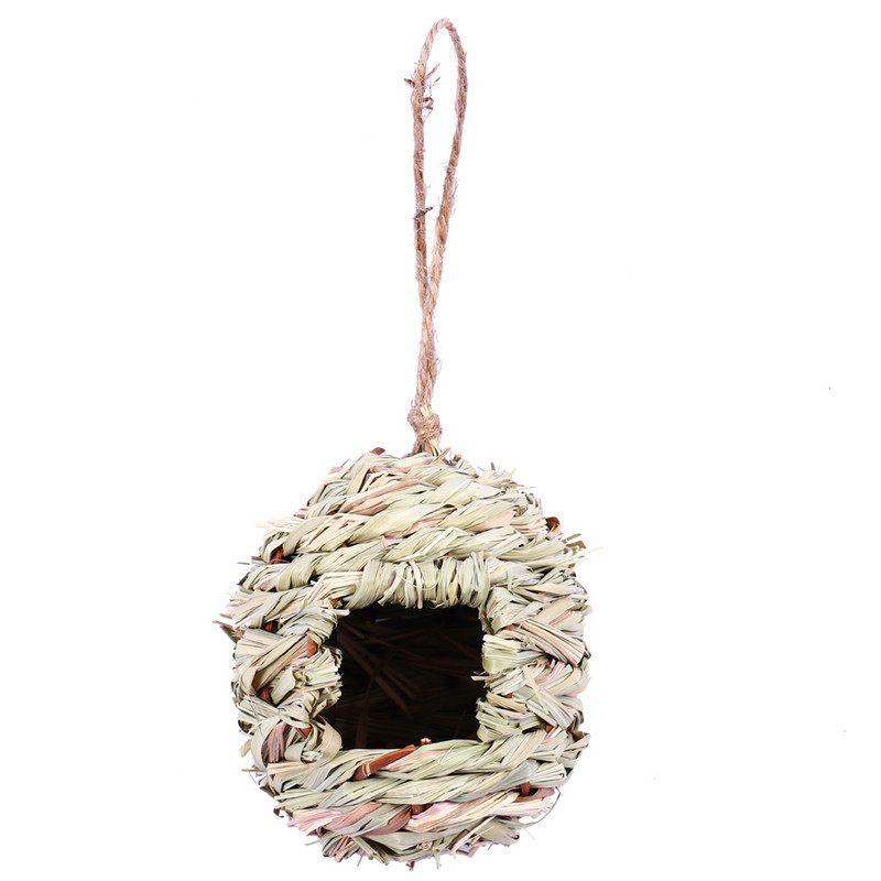 Handwoven Straw Bird Nest Παπαγάλος Εκκόλαψη Εκτροφής Grass Cave Garden Supply Grass Birds House Humming Bird Nest for Lawn Home