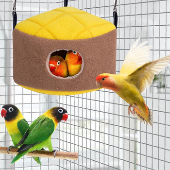 Ζεστή φωλιά πουλιών Winter House Snuggle Hut αιώρα κρεμαστή αξεσουάρ κλουβιού βελούδινο καταφύγιο για Gerbil Small Parrot Parakeet Cockati