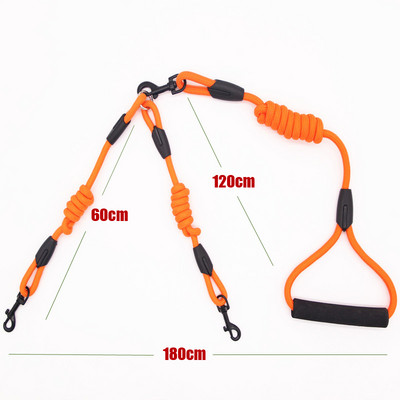 Câini Frânghie dublă Nylon WALK 2 Doi CÂINI CUPLIER Lesă dublă dublă Lesă de plimbare Opțional frânghie de tragere pentru guler