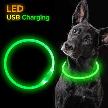 Led USB нашийник за кучета Pet Dog Night Luminous Charge Collar Led Night Safety Flashing Glow Dog Loss Prevention Collar Pet Accessory