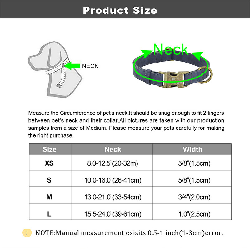 Εξατομικευμένο κολάρο ταυτότητας σκύλου Εξατομικευμένο κολάρο ετικετών σκύλων με μεταλλική πόρπη με επένδυση δέρματος για μικρούς μεσαίους σκύλους Pitbull Buldog