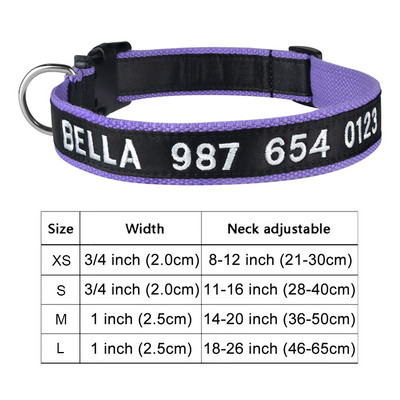 Prilagodljivi najlonski proizvodi Ogrlice za pse Prilagođene ogrlice za pse s besplatnim izvezenim imenom Personalizirane štene Srednje velike Unisex ogrlice za pse