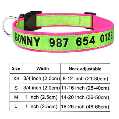 Prilagodljivi najlonski proizvodi Ogrlice za pse Prilagođene ogrlice za pse s besplatnim izvezenim imenom Personalizirane štene Srednje velike Unisex ogrlice za pse