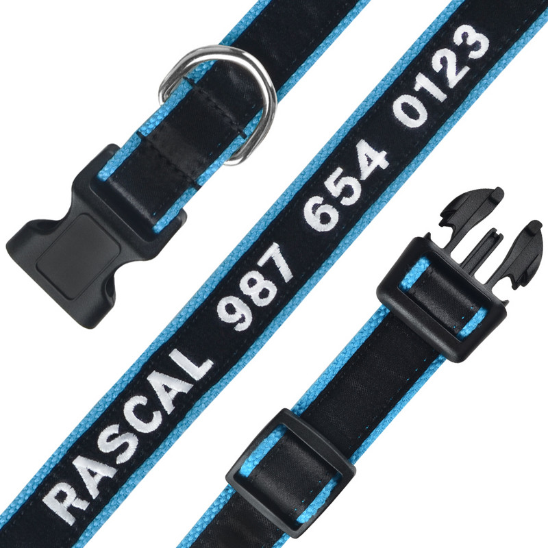 Prilagodljivi najlonski proizvodi Ogrlice za pse Prilagođene ogrlice za pse s besplatnim izvezenim imenom Personalizirane štene Srednje velike Unisex ogrlice za pse