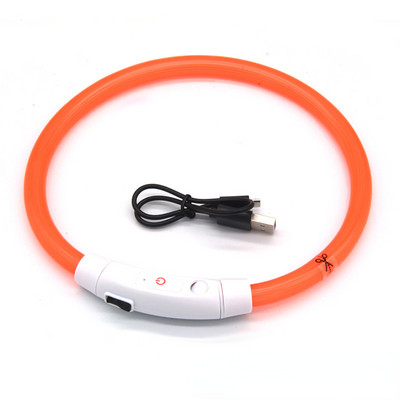 LED Φωτεινό κολάρο κατοικίδιων ζώων USB κολάρο φόρτισης Teddy Anti Lost Collar Αξεσουάρ για σκύλους γάτα