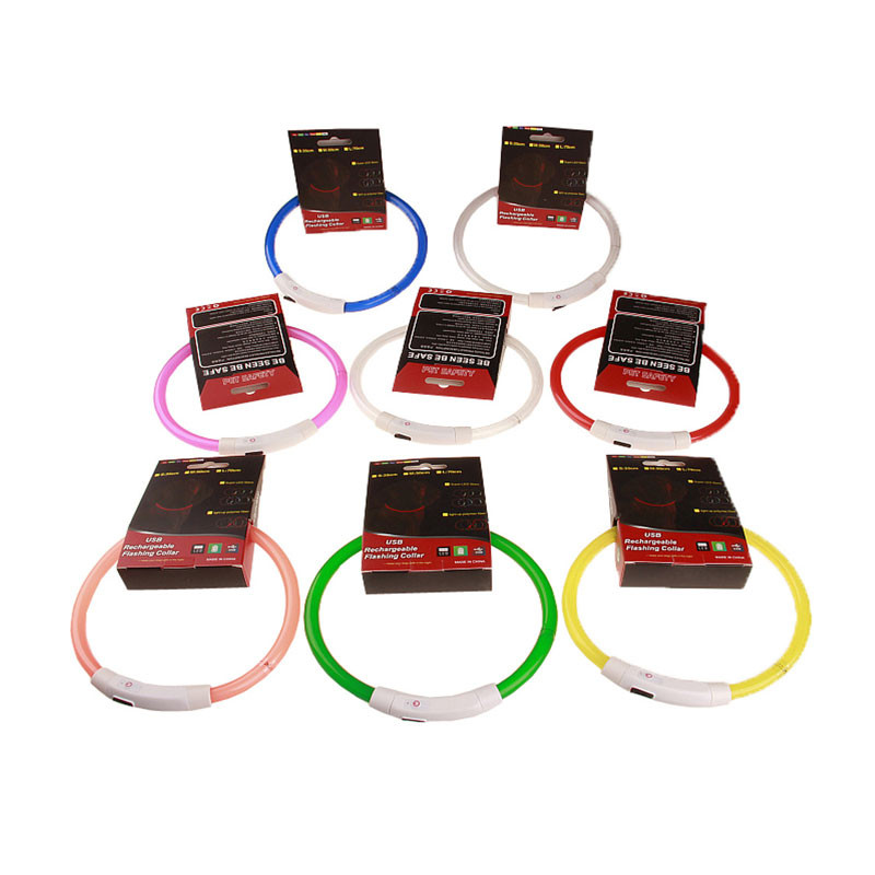 LED Φωτεινό κολάρο κατοικίδιων ζώων USB κολάρο φόρτισης Teddy Anti Lost Collar Αξεσουάρ για σκύλους γάτα