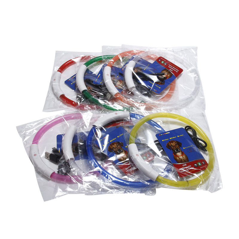 LED Φωτεινό κολάρο κατοικίδιων ζώων USB κολάρο φόρτισης Teddy Anti Lost Collar Αξεσουάρ για σκύλους γάτα