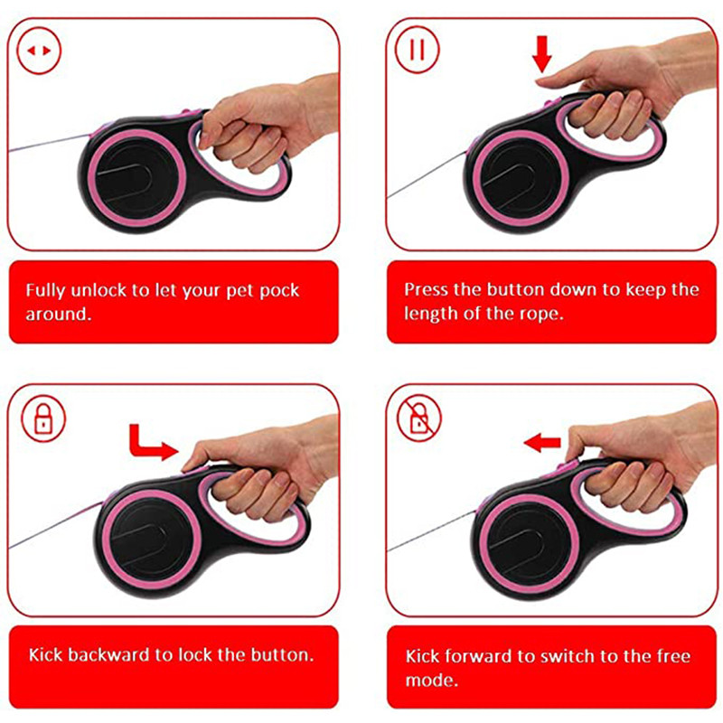 3/5/8M, nailon, durabil, retractabil, lesă pentru câini, lesă automată extensibilă pentru câini mici, mijlocii mari, cățeluș, frânghie de plimbare