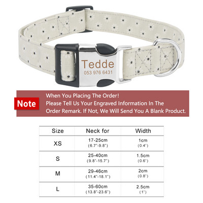 Kohandatud lemmiklooma kaelarihm lilleline koera kaelarihm, graveeritud sildi ID nimi kutsika kaelarihmad väikestele keskmistele suurtele koertele mops