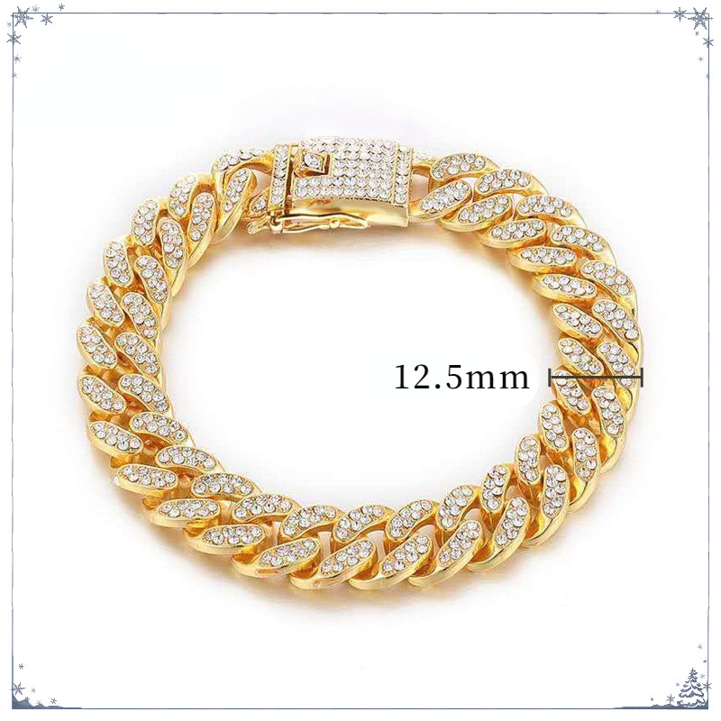 Šunų antkaklio grandinės diržai Prancūzų buldogų metaliniai su deimantais 12,5 mm pločio kačių antkakliai šunims Priedai Naminių gyvūnėlių prekių pristatymas