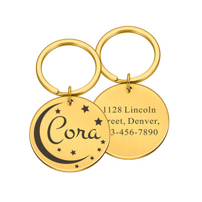 Διπλής όψης Προσαρμοσμένο όνομα Ετικέτες διεύθυνσης Ετικέτες κατοικίδιων σκύλων Κολάρο γάτας Αξεσουάρ Αναγνωριστικό κατοικίδιου Ετικέτες σκύλου Κολάρα από ανοξείδωτο χάλυβα Ετικέτα γάτας