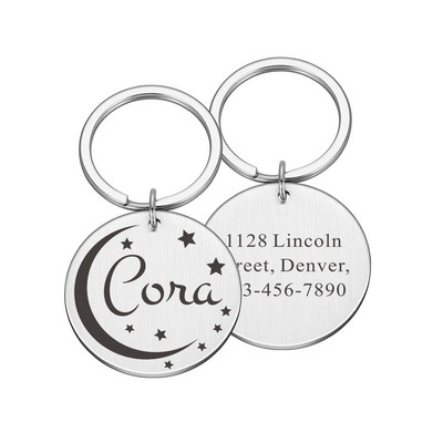 Διπλής όψης Προσαρμοσμένο όνομα Ετικέτες διεύθυνσης Ετικέτες κατοικίδιων σκύλων Κολάρο γάτας Αξεσουάρ Αναγνωριστικό κατοικίδιου Ετικέτες σκύλου Κολάρα από ανοξείδωτο χάλυβα Ετικέτα γάτας