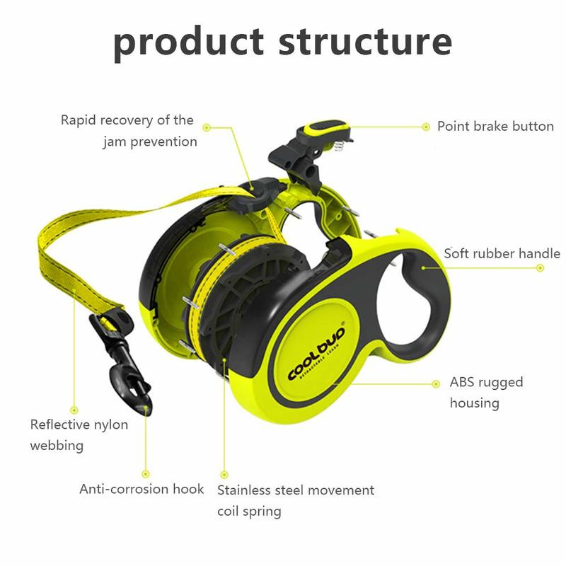 5M lesă durabilă pentru animale de companie, automată retractabilă din nailon, lesă mare pentru câini, extensie de 16 ft, frânghie reflectorizantă, cățeluș, plimbare întunecată, mai sigur pentru câini