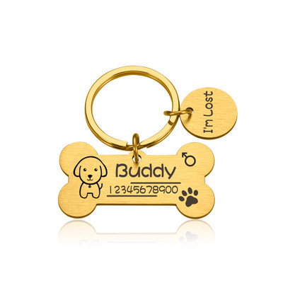 Personalizēta suņa kaķa identifikācijas zīme pret pazaudēšanu mājdzīvnieku vārda birkas Plāksnītes Bezmaksas Gravēšana Suņi Kaķu ID Tag Nosaukuma plāksnīte Kulona kaula forma mājdzīvniekiem