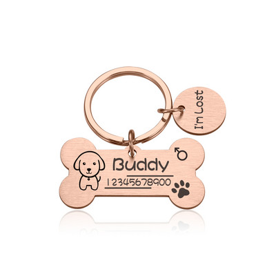 Personalizēta suņa kaķa identifikācijas zīme pret pazaudēšanu mājdzīvnieku vārda birkas Plāksnītes Bezmaksas Gravēšana Suņi Kaķu ID Tag Nosaukuma plāksnīte Kulona kaula forma mājdzīvniekiem