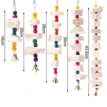 Παιχνίδι που ροκανίζει πολύχρωμες χάντρες Τραγανό κουδούνι που ανακουφίζει από την πλήξη Ανθεκτικό στο δάγκωμα πέτρας λείανσης Παιχνίδι παπαγάλου για πέψη για κλουβί κατοικίδιων
