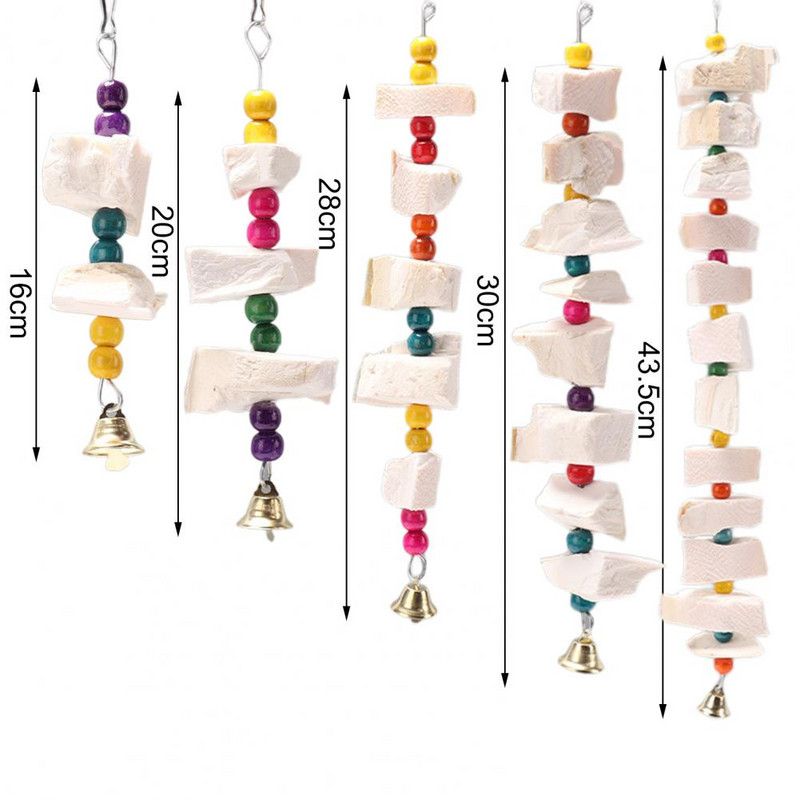 Jucărie care roade păsări Mărgele colorate Clopoțel crocant Ameliorează plictiseala Rezistent la mușcături Pietre de șlefuit Ajutor la digestie Jucărie pentru papagal pentru cușcă pentru animale de companie