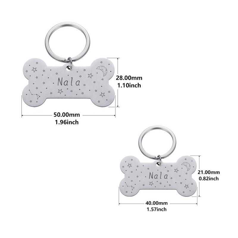 Gravirane oznake za pse Značka Kost u nehrđajućem čeliku Brod Besplatna personalizirana pločica Oznaka za kućnog ljubimca Mačka Psi Ogrlica Dodaci s adresom
