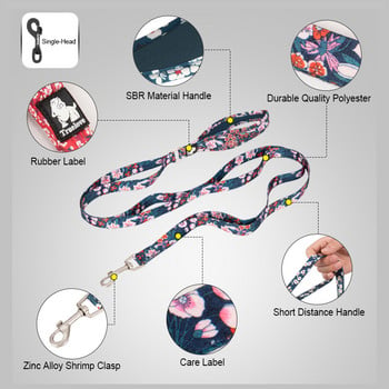 Truelove Floral Pet Leash Neoprene Λαβή Extra Traffic Control Σκύλος και γάτα Αρκετά δυνατά και εύχρηστα Travel TLL3112