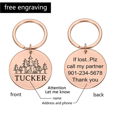 Etichete pentru câini, personalizate, anti-pierdere, gravate pe două fețe