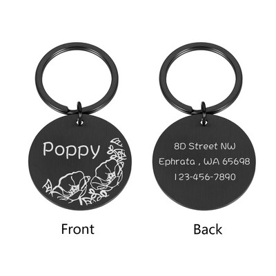 Etichete pentru câini, personalizate, anti-pierdere, gravate pe două fețe