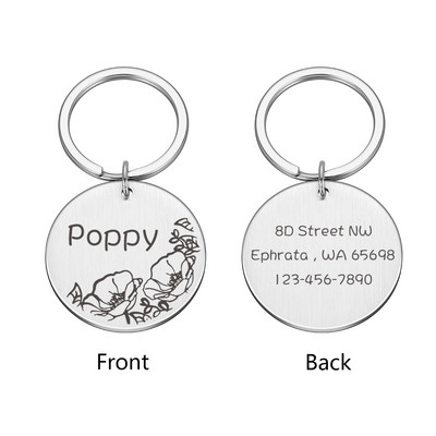 Etichete pentru câini, personalizate, anti-pierdere, gravate pe două fețe