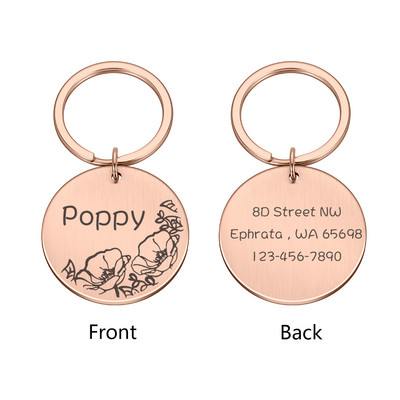 Etichete pentru câini, personalizate, anti-pierdere, gravate pe două fețe