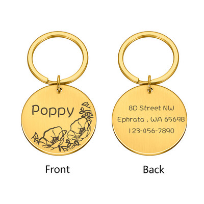 Etichete pentru câini, personalizate, anti-pierdere, gravate pe două fețe