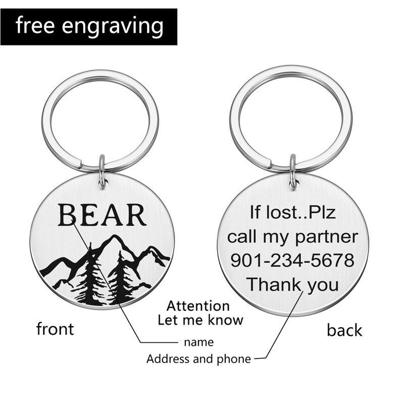 Etichete pentru câini, personalizate, anti-pierdere, gravate pe două fețe