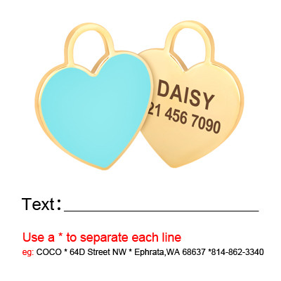 Prilagođena identifikacijska oznaka psa u obliku srca s ugraviranim malim srednjim velikim pločicom s imenom kućnog ljubimca od nehrđajućeg čelika Personalizirana modna zlatna oznaka za psa protiv gubitka